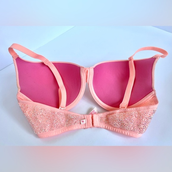VS PINK • CUSTOM Full Bling Rhinestone PushUp Bra • 32 D - Picture 3 of 5